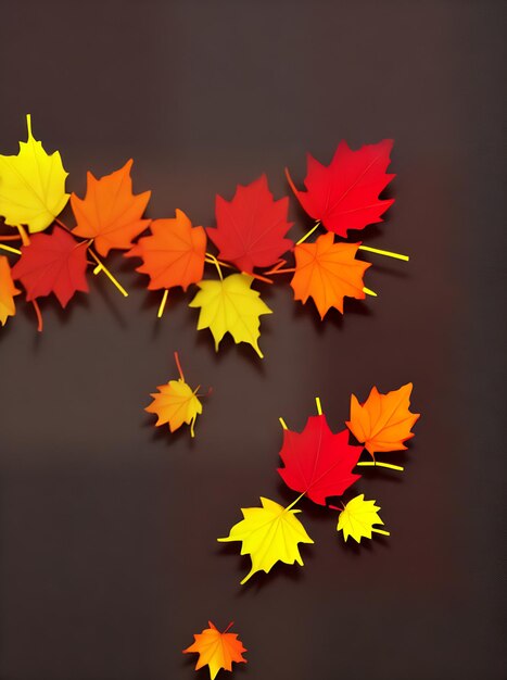秋には、赤と黄色の葉をフィーチャーした花柄の背景がもたらされ、フラットなネオン カラー パレットが活気を加えます。