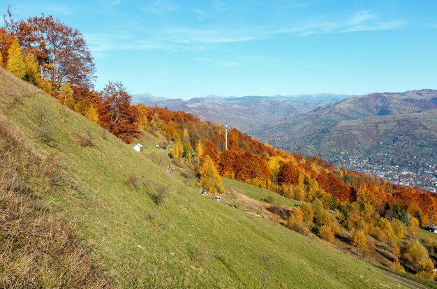 秋のカルパティア山脈rakhivウクライナ