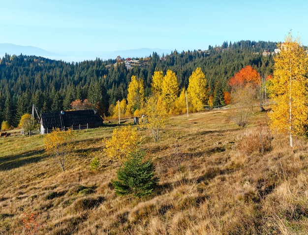 Autumn Carpathian village Ukraine