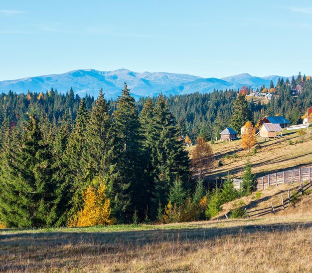 Осеннее карпатское село Украина