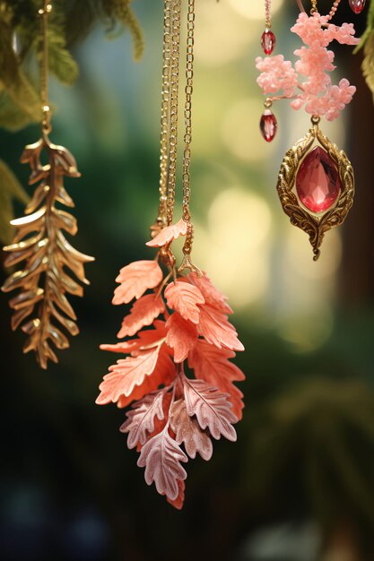 Photo autumn chic jewels in the forest banner