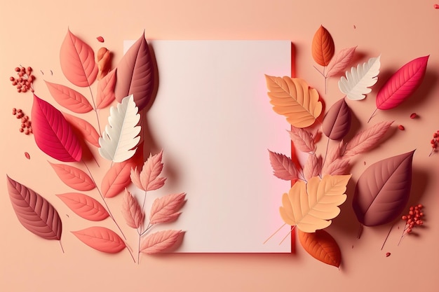 Photo autumn composition with blank white text space for the text