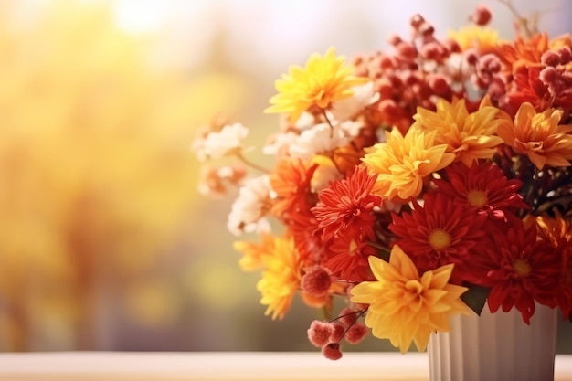 Autumn Flowers and Butterfly by MaDonna