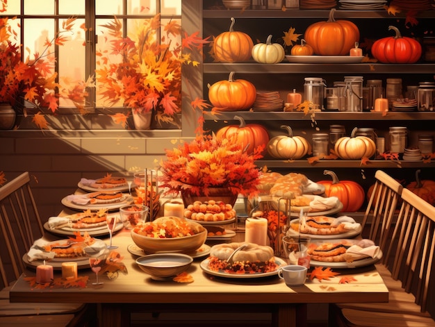 Autumn decor HD 8K wallpaper Stock Photographic Image