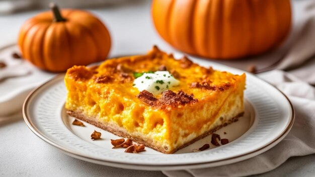 Photo autumn delight pumpkin pie with a twist