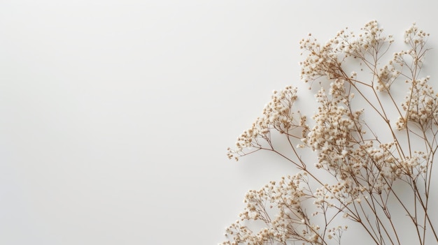 Autumn dry flowers on a clean white background