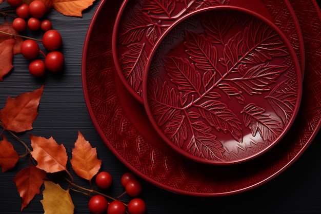 Autumn Elegance Fall Dishware Banner for Seasonal Delights