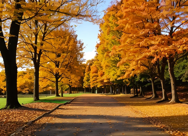 Autumn fall nature scene autumnal park