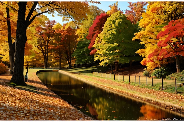 秋 秋の自然風景 秋の公園