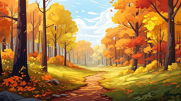 Autumn fall season forest scenery landscape