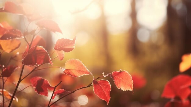 Autumn falling leaves background Illustration AI GenerativexA