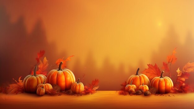 Autumn falling leaves background Illustration AI GenerativexA