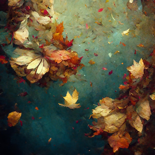 Autumn falling leaves