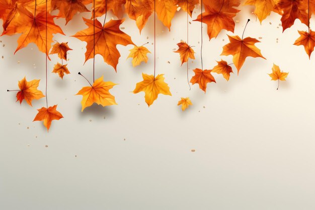 Photo autumn falling maple leaves on white background