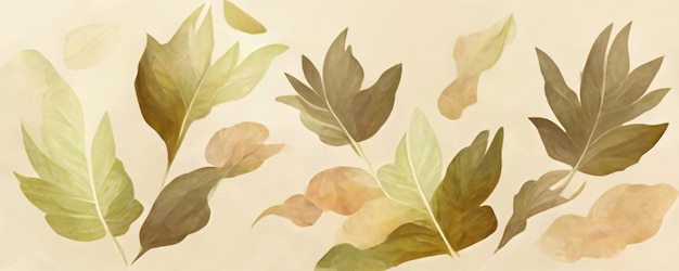 Осенняя листва цветочный фон коричневый зеленый лист