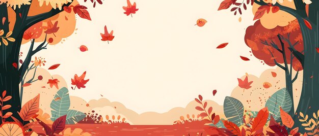Photo autumn foliage forest outdoor park backdrop for minimalist banner design template