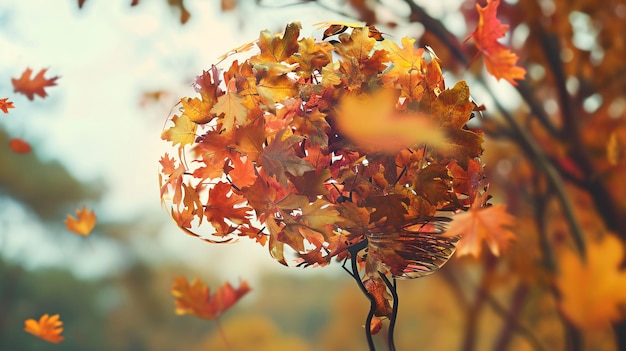 Autumn foliage reminds us to raise awareness for dementia Alzheimers and Parkinsons disease and their effects on memory loss and brain function