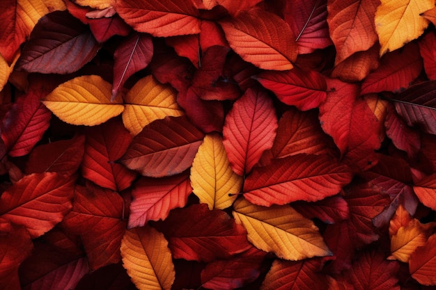 Autumn foliage in shades of red and orange