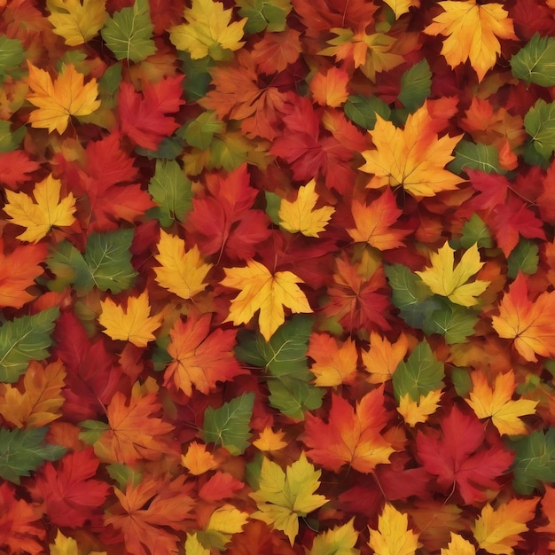 Autumn foliage side frames pattern