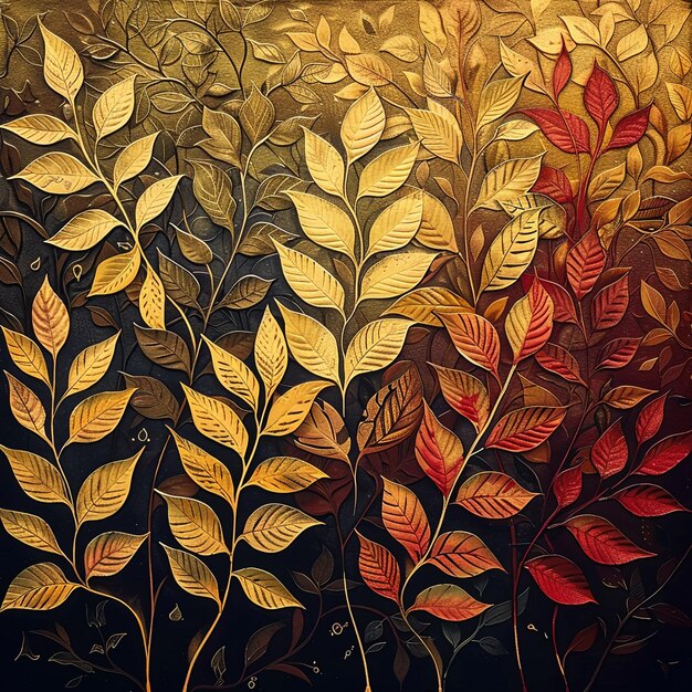 Autumn foliage in yellow and gold hues AI Generative