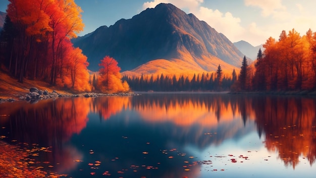 Autumn forest Landscape Background