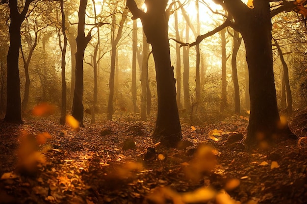 Autumn forest landscape