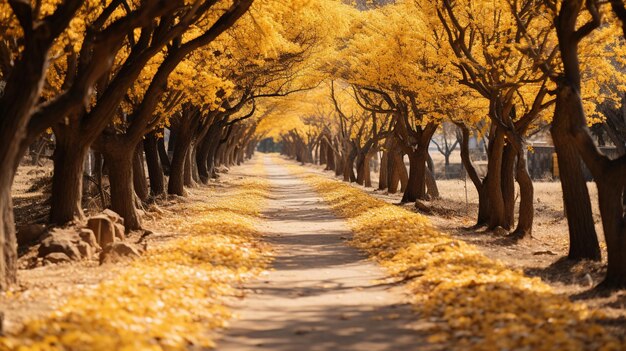 Autumn forest in the morning