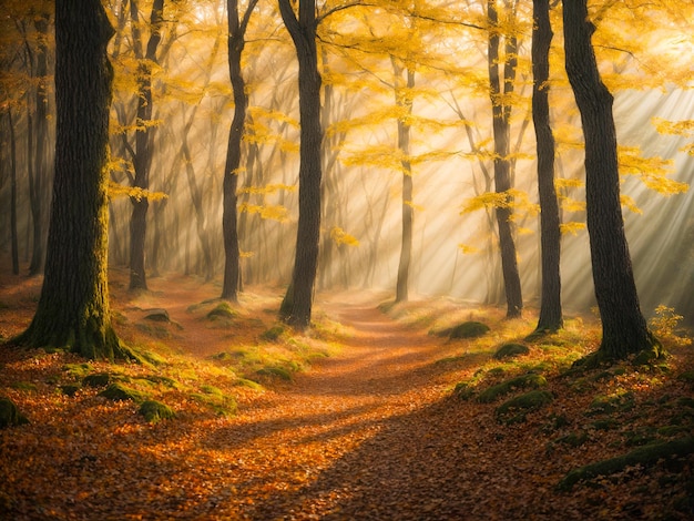 Autumn forest scene