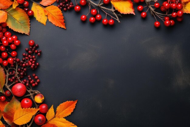 Autumn frame with falling leaves Illustration AI GenerativexA