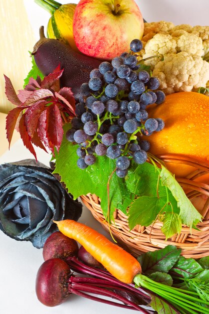 Autumn fruits and vegetables