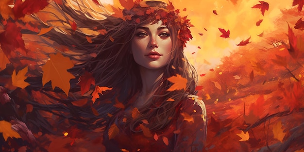 Autumn girl autumn banner