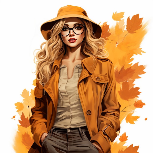 Autumn Girl Fall Fashion Clipart