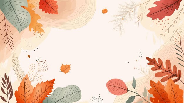 Autumn Hand drawn watercolor background