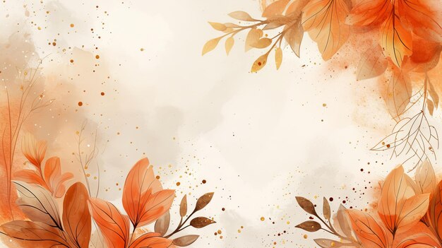 Autumn Hand drawn watercolor background