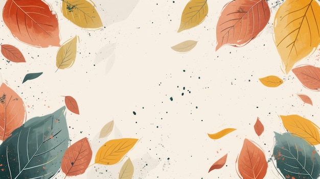 写真 autumn hand drawn watercolor background