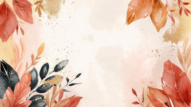 Autumn Hand drawn watercolor background