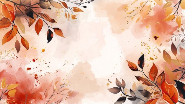 Autumn Hand drawn watercolor background