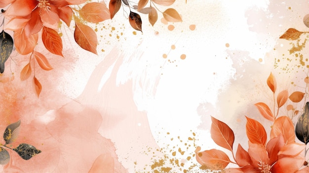 Autumn Hand drawn watercolor background