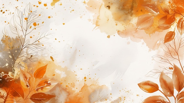 Autumn Hand drawn watercolor background