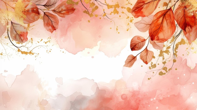 Autumn Hand drawn watercolor background