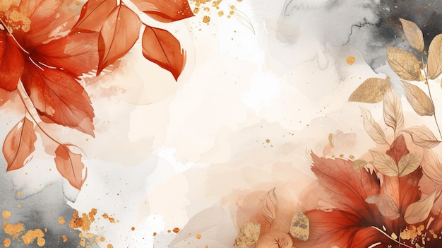 Autumn Hand drawn watercolor background