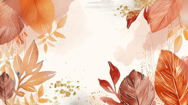 Autumn Hand drawn watercolor background