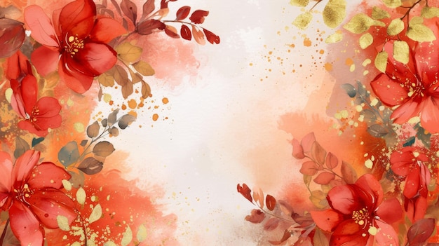 Autumn Hand drawn watercolor background