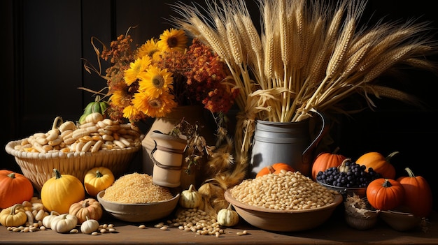 Photo autumn harvest decoration