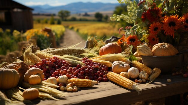 Photo autumn harvest decoration