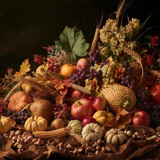 Autumn Harvest Fresh Organic Still Life Painting