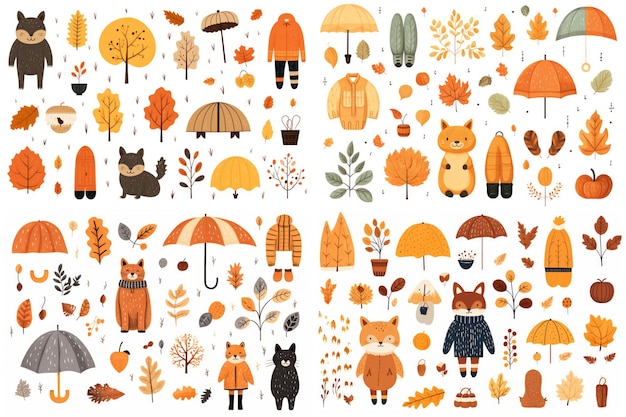 Autumn icons set