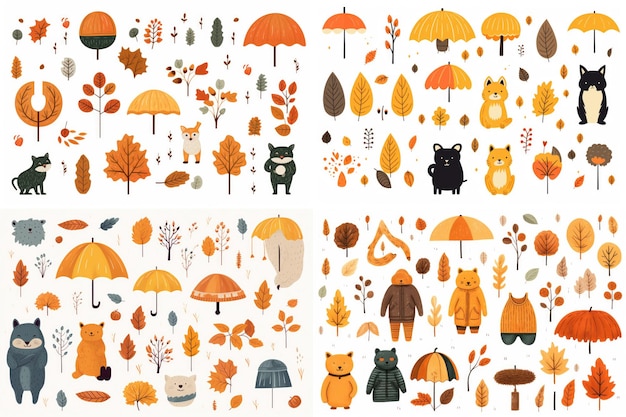 Autumn icons set