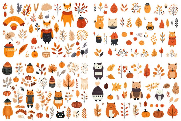 Autumn icons set