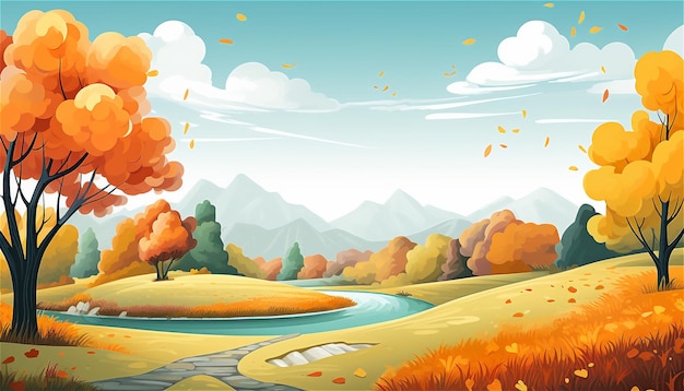 Premium AI Image | Autumn Illustration Background